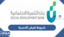 شروط قرض الاسرة من بنك التسليف 1448