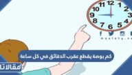 كم بوصة يقطع عقرب الدقائق في كل ساعة