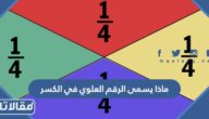 ماذا يسمى الرقم العلوي في الكسر