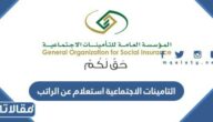 التامينات الاجتماعية استعلام عن الراتب برقم الهوية 1447