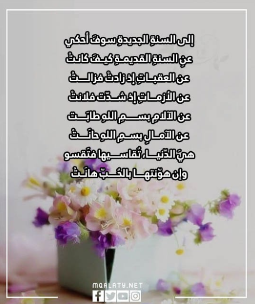 شرح قصيدة قصيدة الى السنة الجديدة سوف احكي