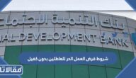 شروط قرض العمل الحر للعاطلين بدون كفيل 1447