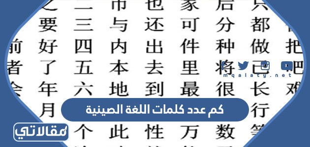كم عدد كلمات اللغة الصينية