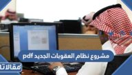 مشروع نظام العقوبات الجديد pdf