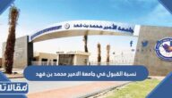 كم نسبة القبول في جامعة الامير محمد بن فهد 1447