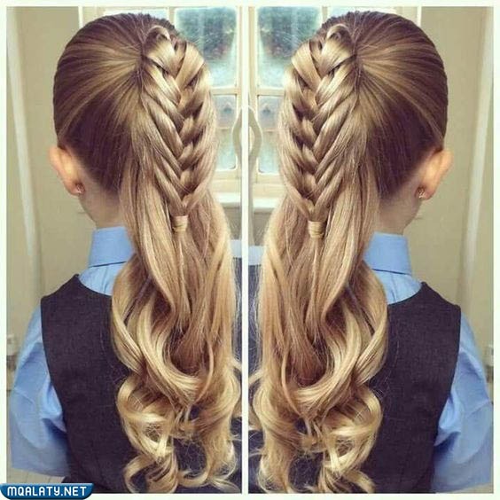 تسريحات مميزة للشعر الطويل للمدرسة