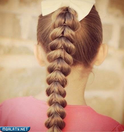 تسريحة الضفيرة للشعر الطويل للمدرسة
