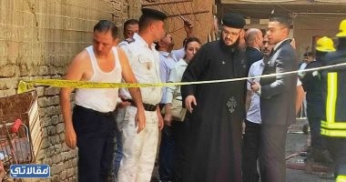صور حريق كنيسة أبو سيفين بإمبابة