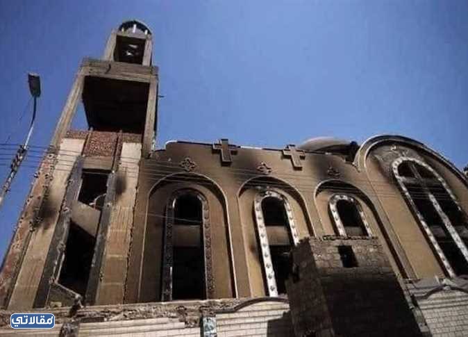 صور حريق كنيسة أبو سيفين بإمبابة