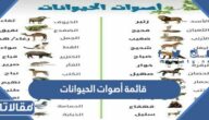 قائمة أصوات الحيوانات والطيور باللغة العربية