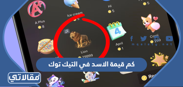 كم قيمة الاسد في التيك توك