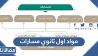 مواد اول ثانوي مسارات 1447