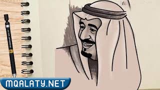رسم بالرصاص عن اليوم الوطني الملك سلمان