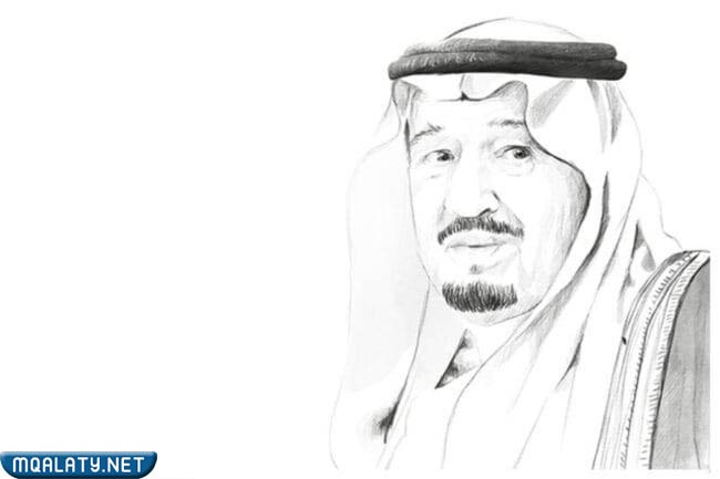 رسم بالرصاص عن اليوم الوطني الملك سلمان
