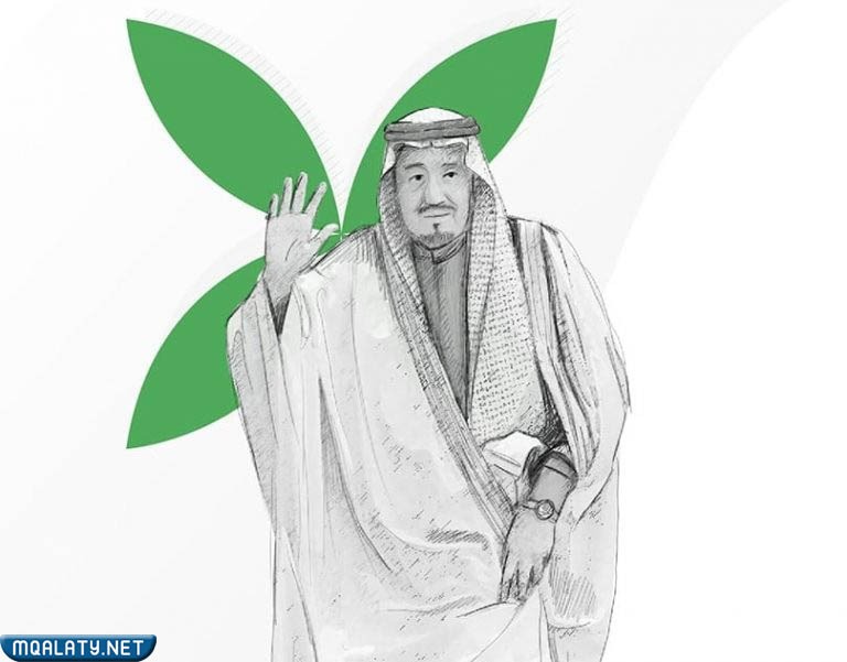 رسم بالرصاص عن اليوم الوطني الملك سلمان
