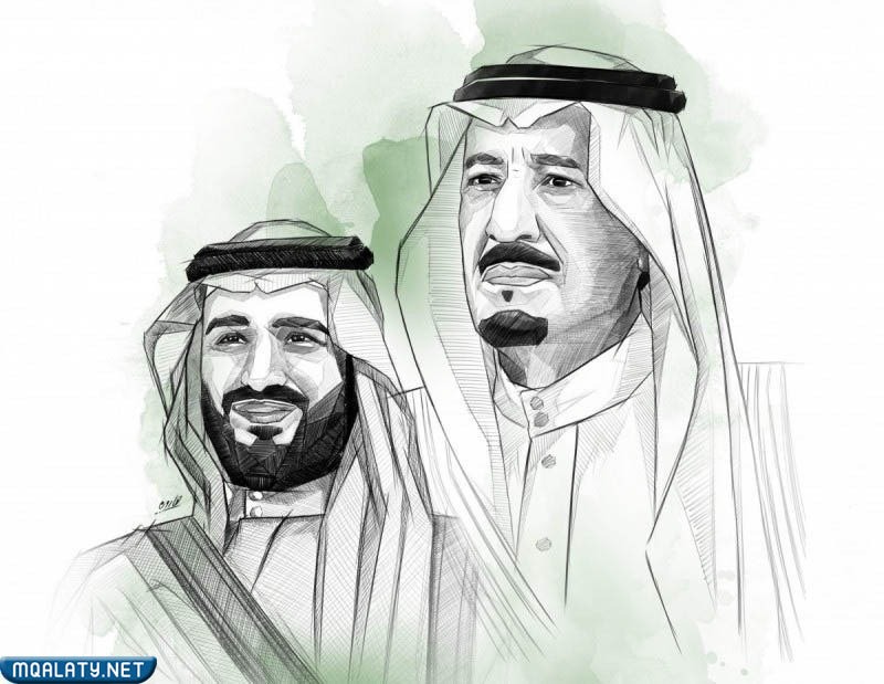 رسم الملك سلمان وولي العهد محمد بن سلمان بالعيد الوطني