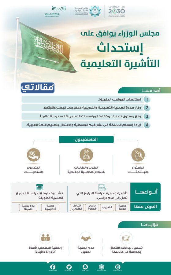 التأشيرة التعليمية لغير السعوديين