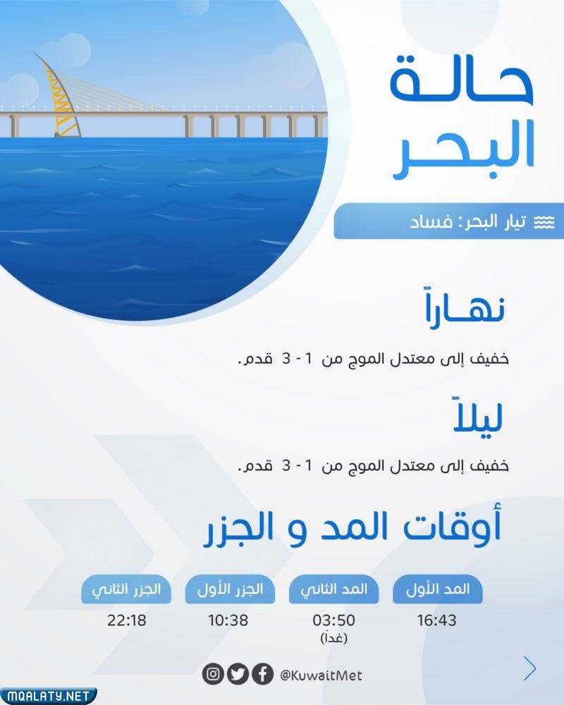موعد المد والجزر الكويت