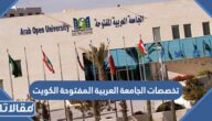 تخصصات الجامعة العربية المفتوحة الكويت