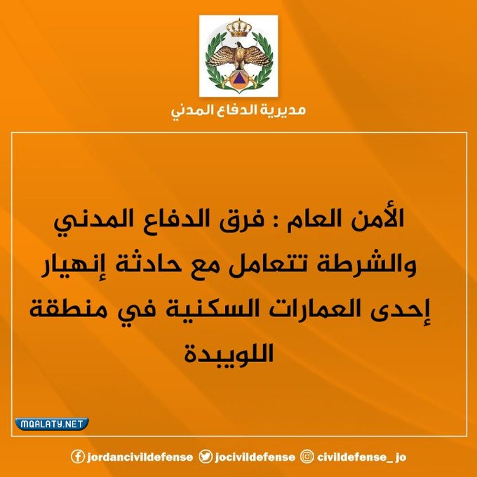 تفاصيل حادث العمارة المنهارة في اللويبدة في عمان