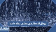 تهطل الامطار في وطني بقلة ما عدا