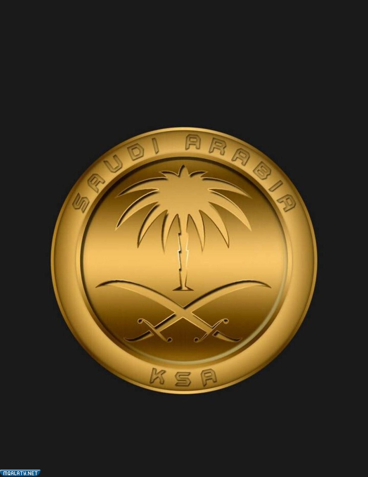 شعار سيفين ونخلة ذهبي