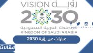 كلمات وعبارات عن رؤية 2030 قصيرة مع الصور