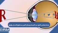 عندما ينعكس الضوء عن الاجسام ويدخل العين يستطيع الانسان رؤيتها
