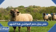 متى ينزل دعم المواشي هذا الشهر 1444 
