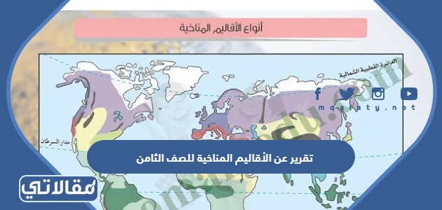 تقرير عن الأقاليم المناخية للصف الثامن