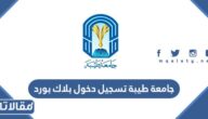 جامعة طيبة تسجيل دخول بلاك بورد 1447