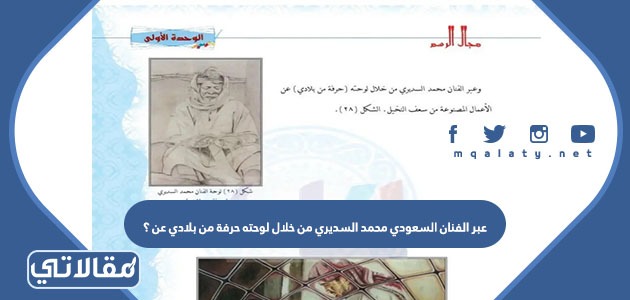 عبر الفنان السعودي محمد السديري من خلال لوحته حرفة من بلادي عن ؟