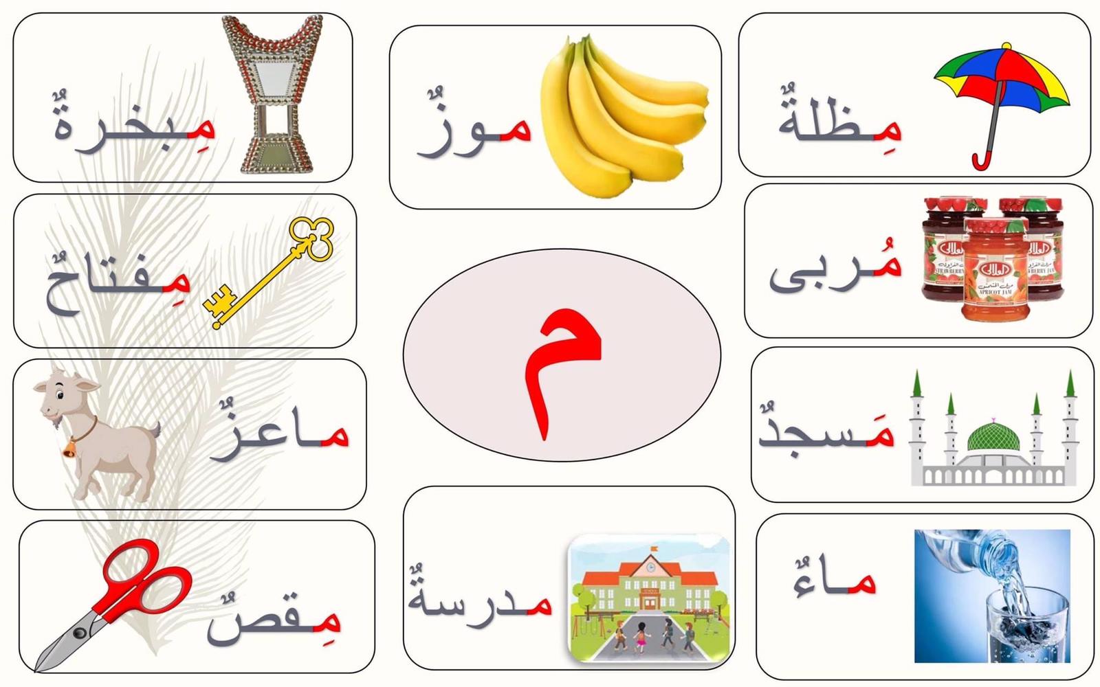 مطويات عن حرف الميم جاهزة للطباعة