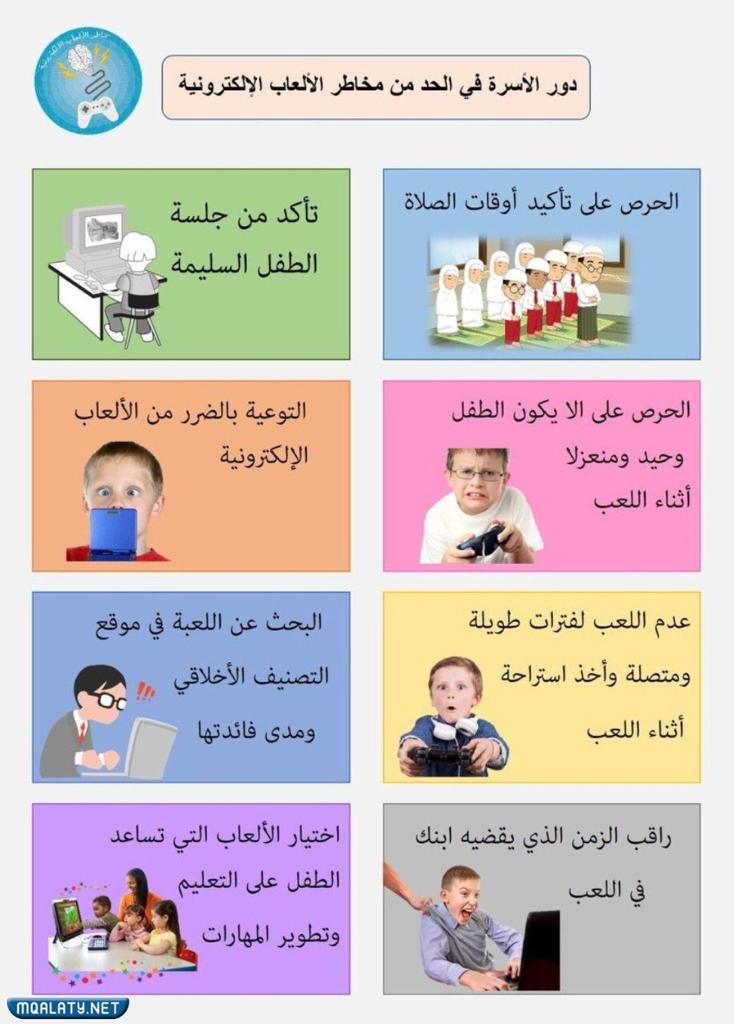 مطوية عن مخاطر الالعاب الالكترونية للطباعة