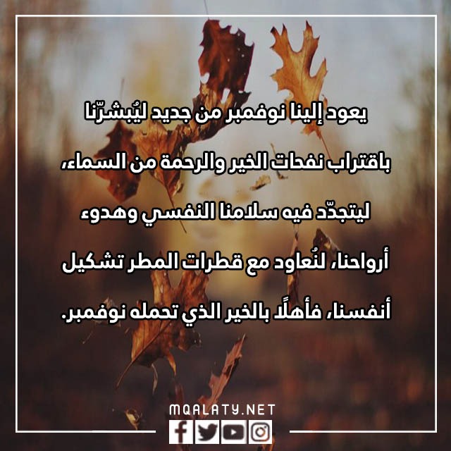 عبارات عن شهر نوفمبر مكتوبة مع الصور
