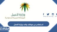 استعلام عن موظف وافد وزارة العمل 2026
