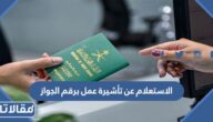 خطوات الاستعلام عن تأشيرة عمل برقم الجواز 2023