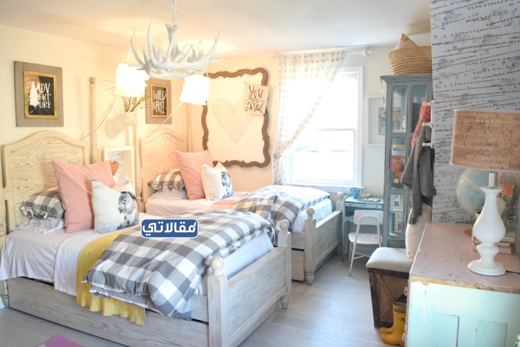 غرف نوم أطفال بسريرين ودولاب كلاسيك