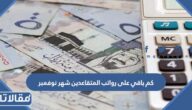 كم باقي على رواتب المتقاعدين شهر نوفمبر
