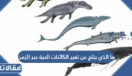 ما الذي ينتج عن تغير الكائنات الحية عبر الزمن