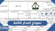 نموذج اصدار اقامة pdf جاهز للطباعة