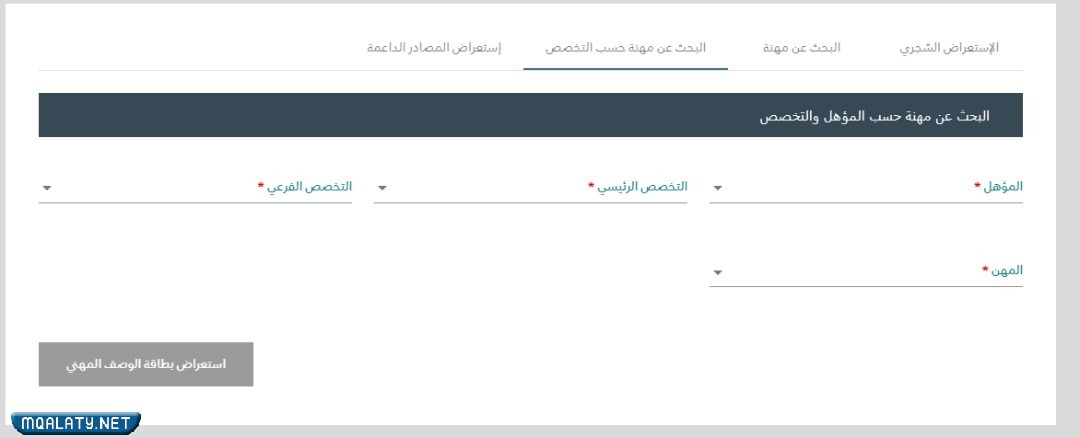 طريقة البحث عن مهنة حسب التخصص في السعودية