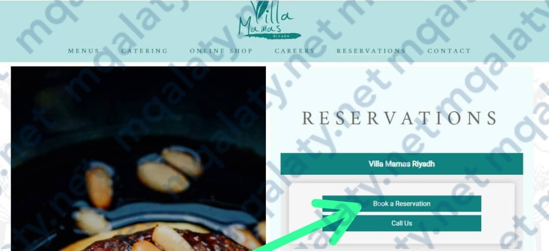النقر على خيار BOOK A RESERVATION.
