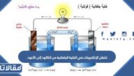 تنتقل الإلكترونات في الخلية الجلفانية من الكاثود إلى الأنود.