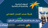 جدول حاسبة الضمان الاجتماعي المطور