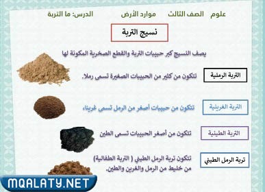 مطوية عن التربة ثالث ابتدائي