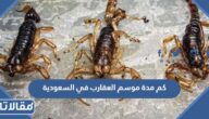 كم مدة موسم العقارب في السعودية