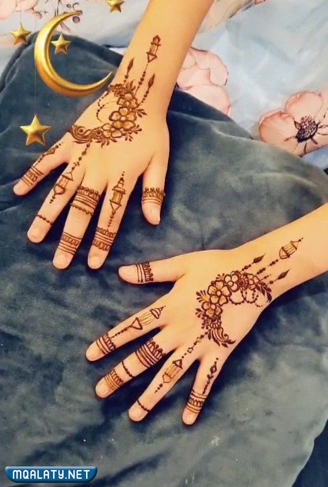 أجمل نقش حناء رمضان كريم للأطفال 2023