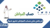 كم باقي علي حساب المواطن لشهر شوال 1445 العد التنازلي