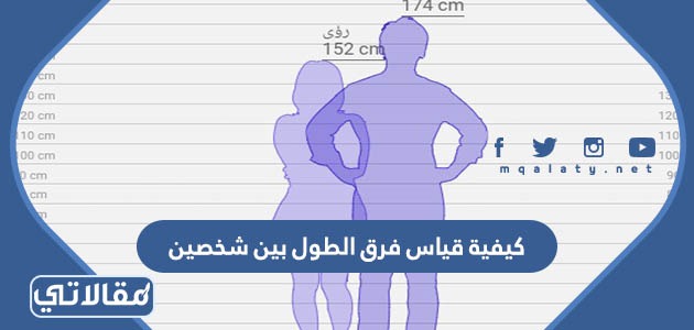 كيفية قياس فرق الطول بين شخصين
